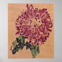 Schiele - Rode Chrysant 1910 Poster