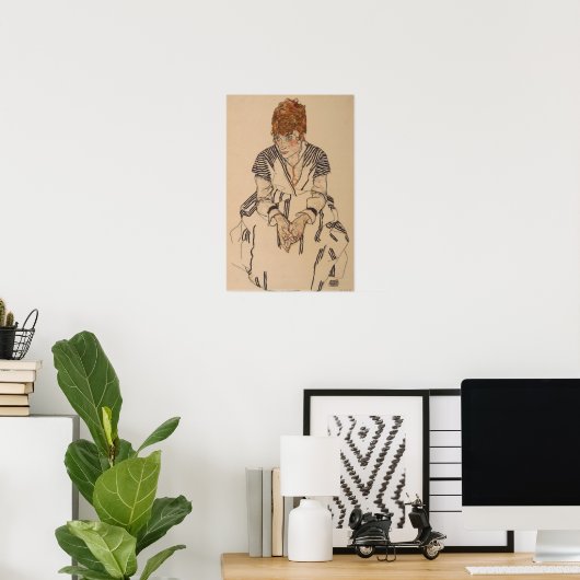 Schiele - Schoonzuster van de kunstenaar Adele Har Poster (Thuiskantoor)