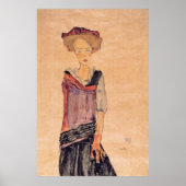 Schiele - Staande Meisje 1910 Poster (Voorkant)