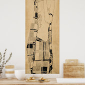 Schiele - Staande meisje Poster (Keuken)