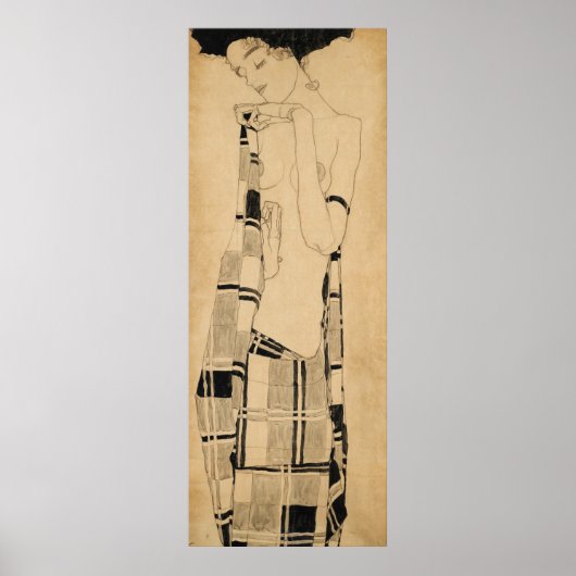 Schiele - Staande meisje Poster (Voorkant)
