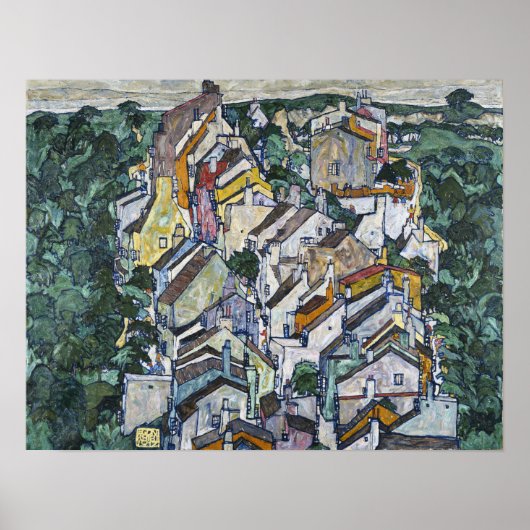 Schiele - Stad te midden van groen (De oude stad) Poster (Voorkant)
