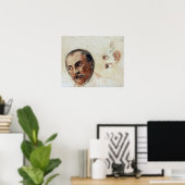 Schiele - Studieblad (Hoofd Ogen Oren) 1906 Poster (Thuiskantoor)