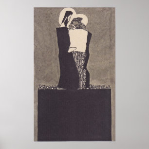 Schiele - Twee Mannen 1909 Poster