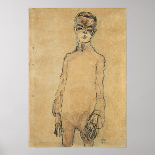 Schiele - Zelfportret 1910 Poster (Voorkant)