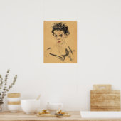 Schiele - Zelfportret 1912 Poster (Keuken)