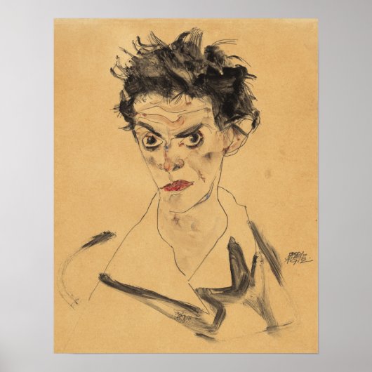 Schiele - Zelfportret 1912 Poster (Voorkant)