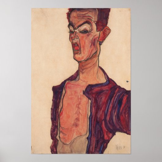 Schiele - Zelfportret met Grimas Poster (Voorkant)