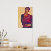 Schiele - Zelfportret met Neergeslagen Ooglid Poster (Keuken)