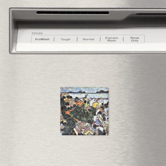 Schiele - Zomerlandschap, Krumau Magneet (Insitu (Vaatwasser))