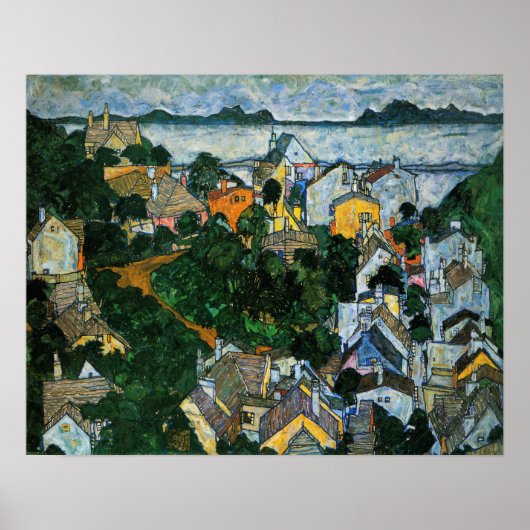 Schiele - Zomerlandschap Poster (Voorkant)