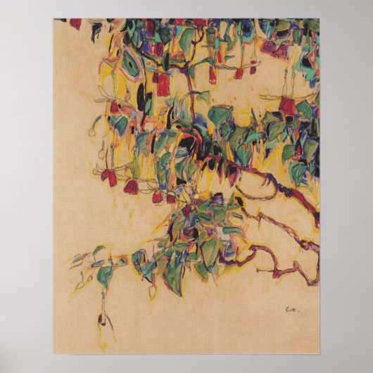 Schiele - Zonboom 1910 Poster (Voorkant)