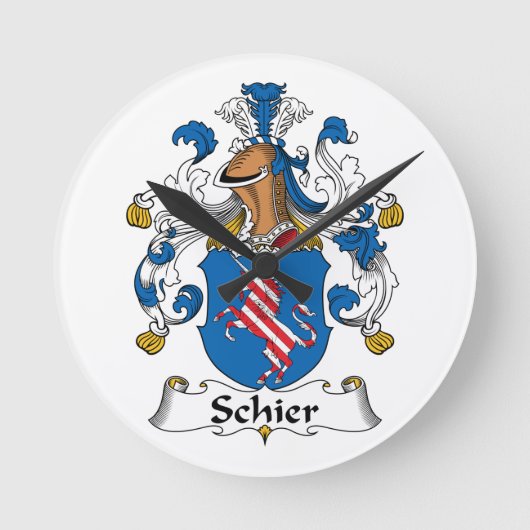 Schier Family Crest Ronde Klok (Voorkant)