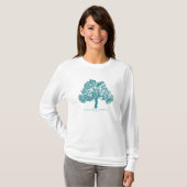 Schiereiland Dames Lange Mouw Wit T-shirt (Voorkant volledig)