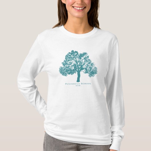 Schiereiland Dames Lange Mouw Wit T-shirt (Voorkant)