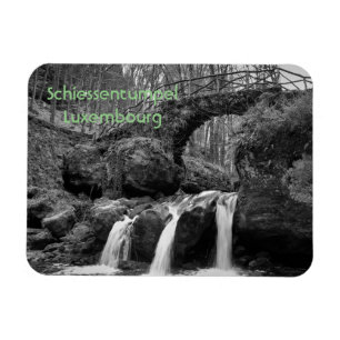 Schiessentumpel waterval Luxemburg monochroom Magneet