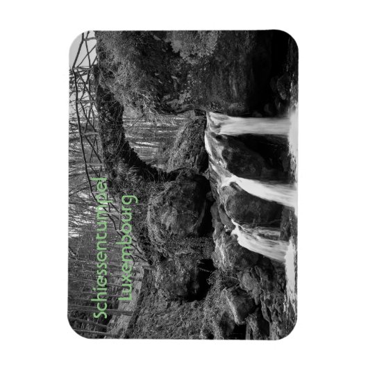Schiessentumpel waterval Luxemburg monochroom Magneet (Verticaal)