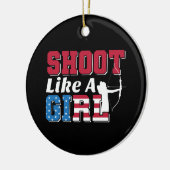 Schiet als een meisje patriottische boogschieten c keramisch ornament (Links)