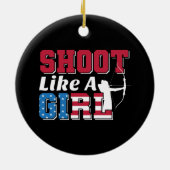 Schiet als een meisje patriottische boogschieten c keramisch ornament (Achterkant)