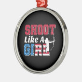 Schiet als een meisje patriottische boogschieten c metalen ornament (Links)