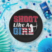 Schiet als een meisje patriottische boogschieten c papieren bordje (Feest)