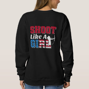 Schiet als een meisje patriottische boogschieten c trui