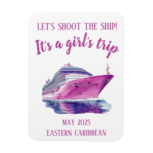 Schiet de Ship Cruise Group Girl's Pink Magneet (Verticaal)