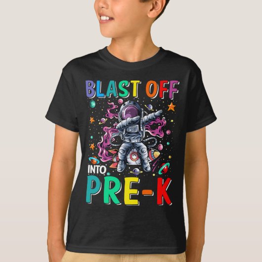 Schiet in Pre-K Rocket terug naar school T-shirt (Voorkant)