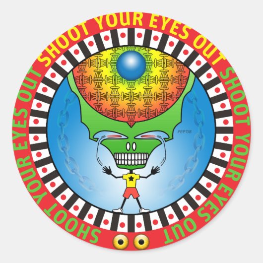 Schiet je ogen uit ronde sticker (Voorkant)