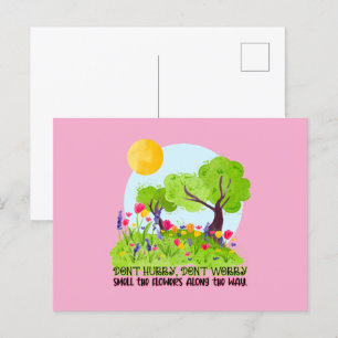 Schiet niet op, maak je geen zorgen over de bloeme briefkaart