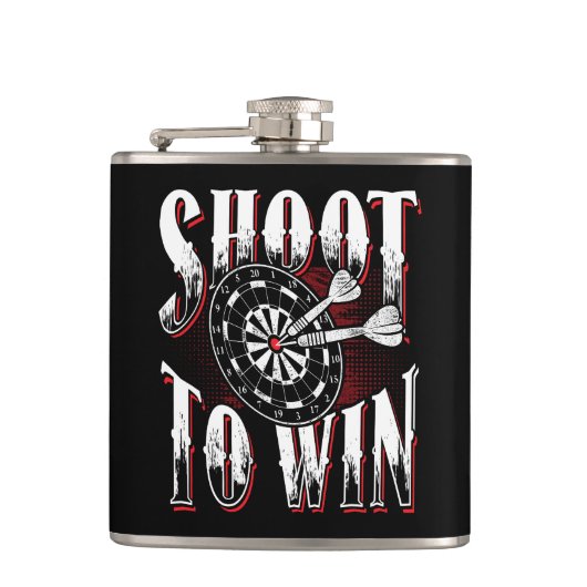 Schiet om te winnen Dart Flask 6 oz. Heupfles (Voorkant)