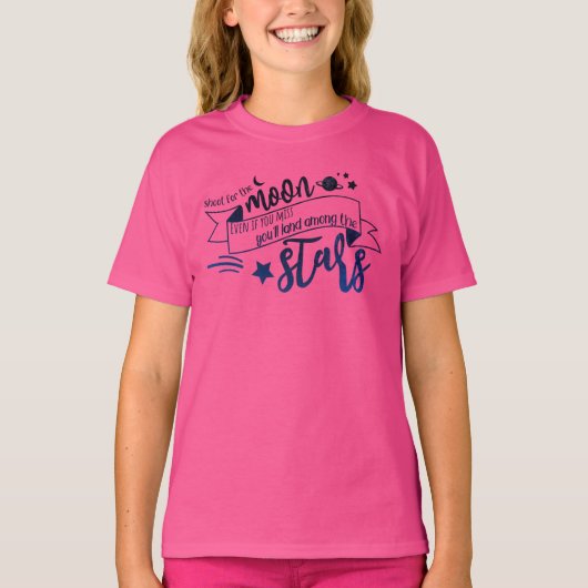 Schiet op de maan t-shirt (Voorkant)