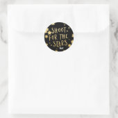 SCHIET OP DE STERREN Gouden & Zwarte Sticker (Tas)