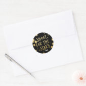 SCHIET OP DE STERREN Gouden & Zwarte Sticker (Envelop)