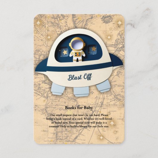 Schiet op! Het  Astronaut Baby shower Informatiekaartje (Voorkant)