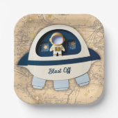 Schiet op! Het  Astronaut Baby shower Papieren Bordje (Voorkant)