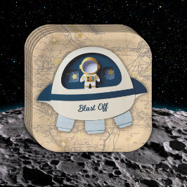 Schiet op! Het  Astronaut Baby shower Papieren Bordje