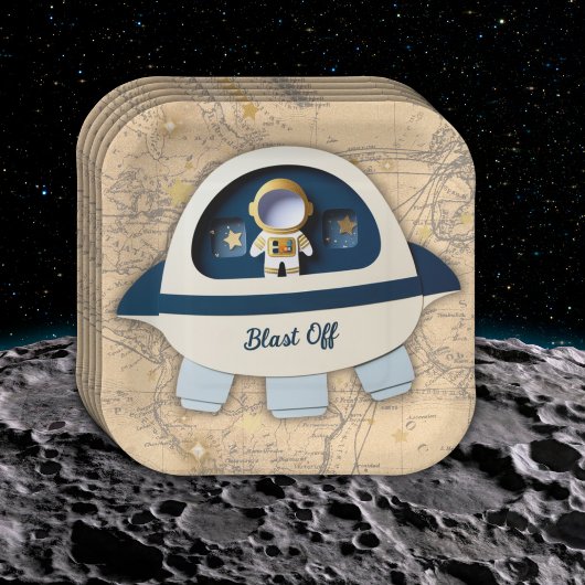 Schiet op! Het  Astronaut Baby shower Papieren Bordje