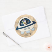 Schiet op! Het  Astronaut Baby shower Ronde Sticker (Envelop)