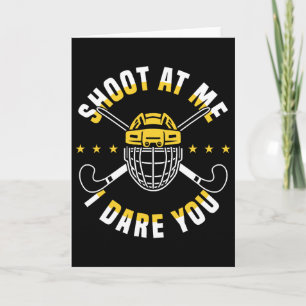 Schiet Op Me Ik Daag Je Uit Veldhockeyspeler Kaart