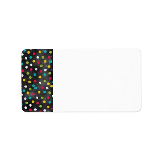 Schiet op! Rainbow Polka Dots - Krijtbord Print Etiket (Voorkant)