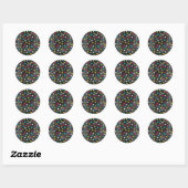 Schiet op! Rainbow Polka Dots - Krijtbord Print Ronde Sticker (Vel)