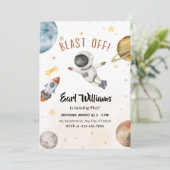 "Schiet op!" Ruimtevaarder 5e verjaardag Kaart (Staand voorkant)