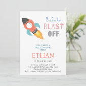 Schiet op! Verjaardag van het ruimteraketschip Kaart (Staand voorkant)
