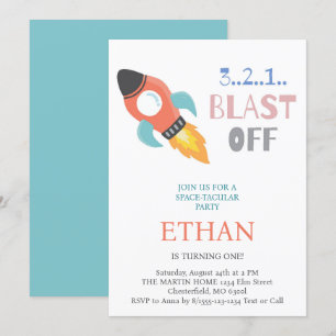 Schiet op! Verjaardag van het ruimteraketschip Kaart