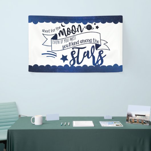 Schiet op voor de maan spandoek (Beurs)