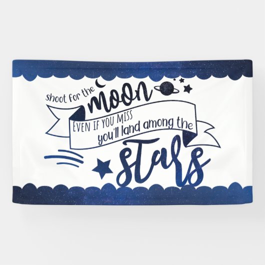 Schiet op voor de maan spandoek (Horizontaal)
