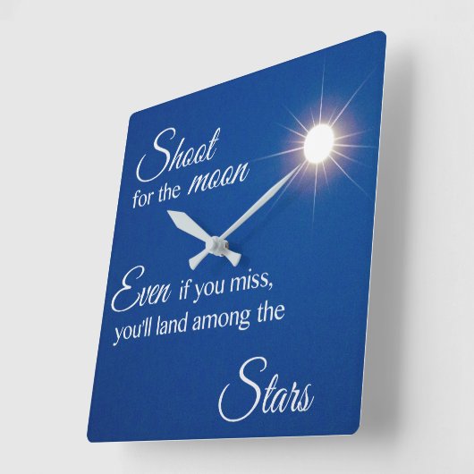 Schiet op voor de maan vierkante klok (Hoek)