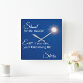 Schiet op voor de maan vierkante klok (Huis)