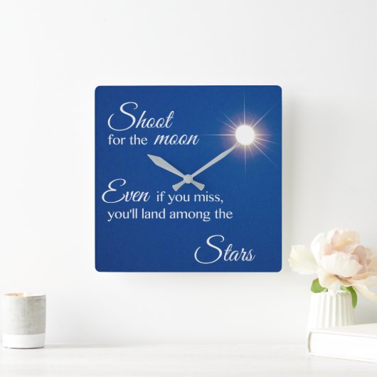 Schiet op voor de maan vierkante klok (Huis)